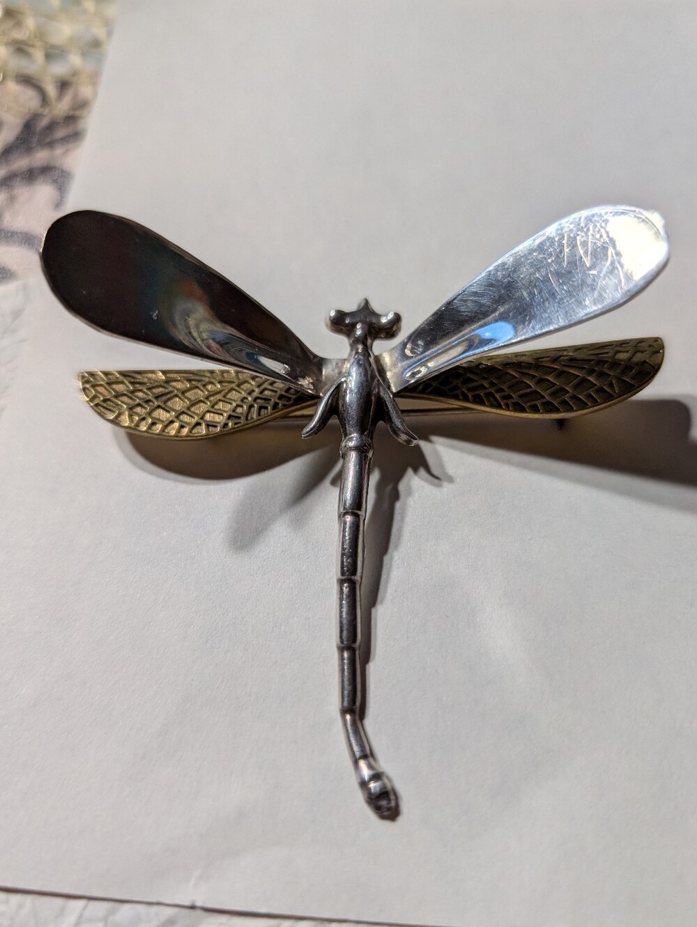vintage dragonfly brooch Mexico 925